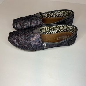 Women’s Toms -Black Glitter Sparkly Size 7.5